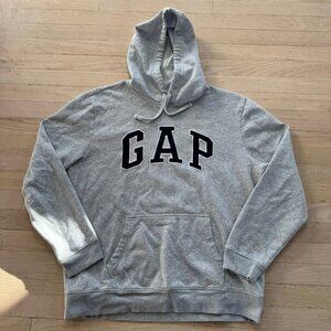 GAP Arch Logo Hoodie Grey Oversized Men's L